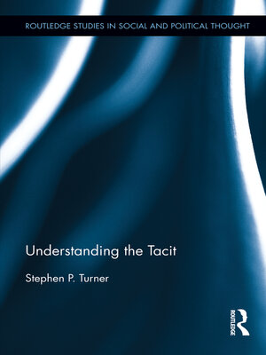 cover image of Understanding the Tacit